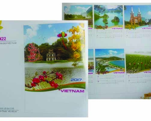 50 mẫu lịch lò xo 7 tờ Phong cảnh Việt Nam
